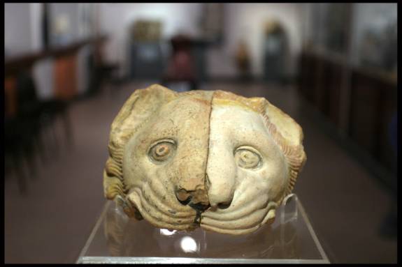 A picture of the terracotta lion's head